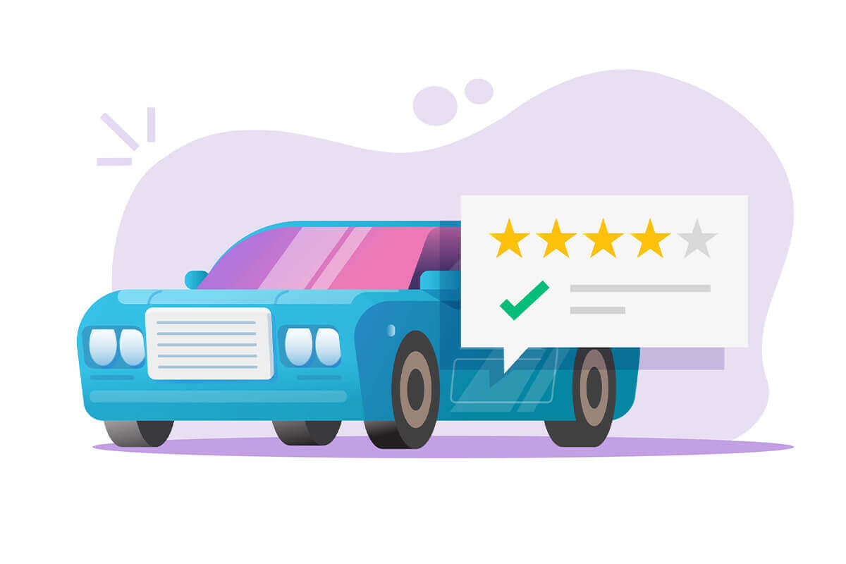 Graphic of a car with a star rating