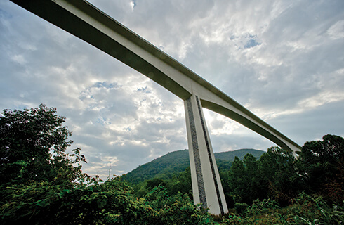 Smart Roads bridge from below