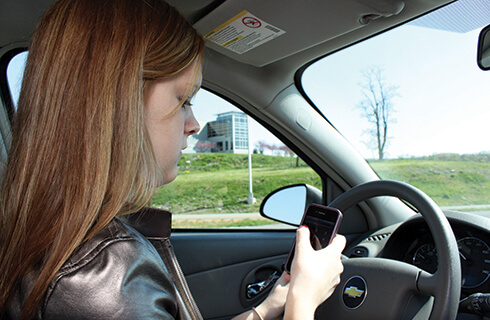 Teen driver texting
