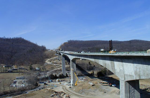 Construction on Smart Roads bridge