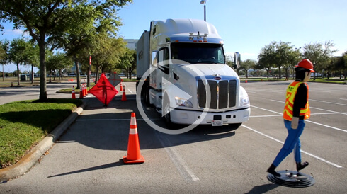 Tractor trailer in a work zone environment