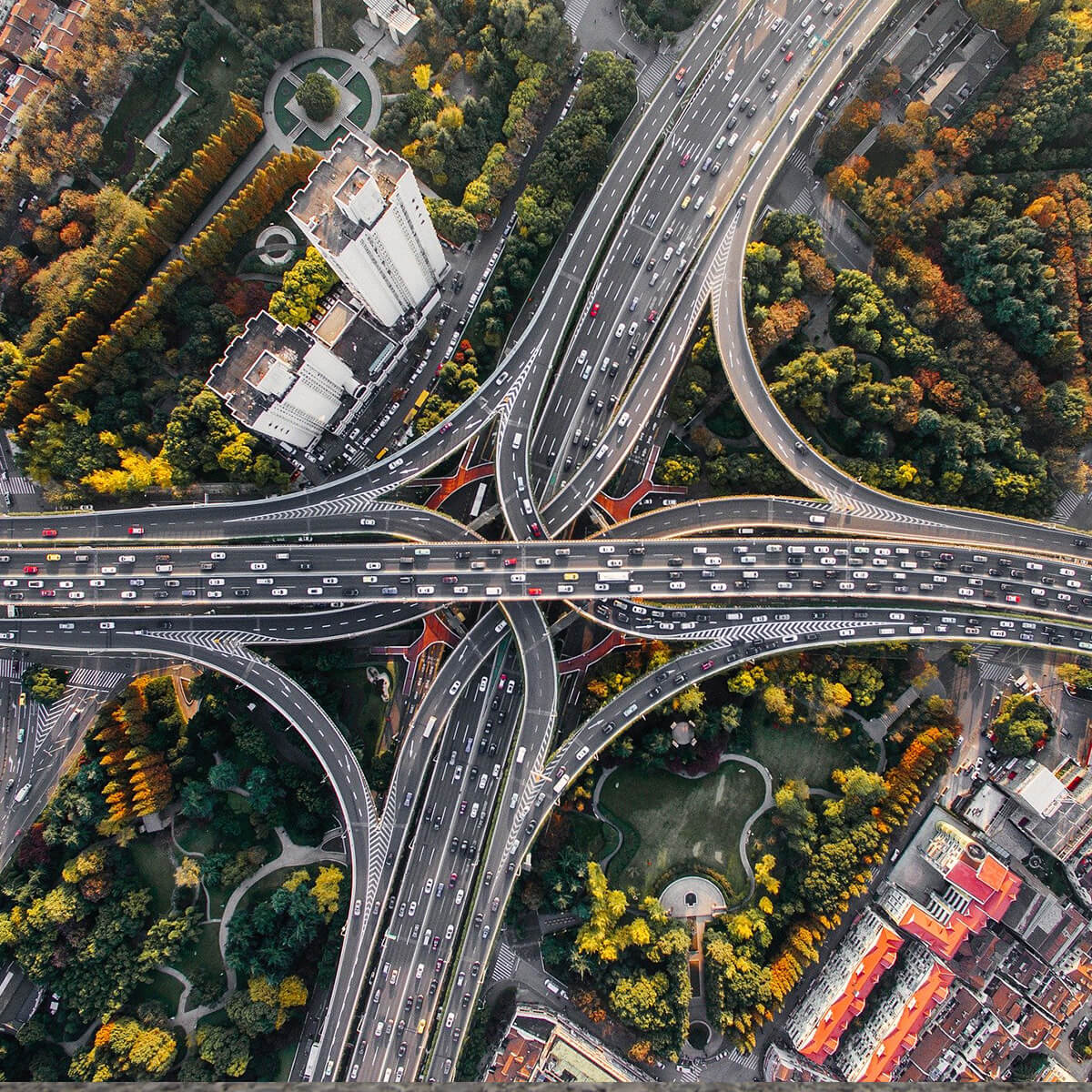 Aerial view of highway