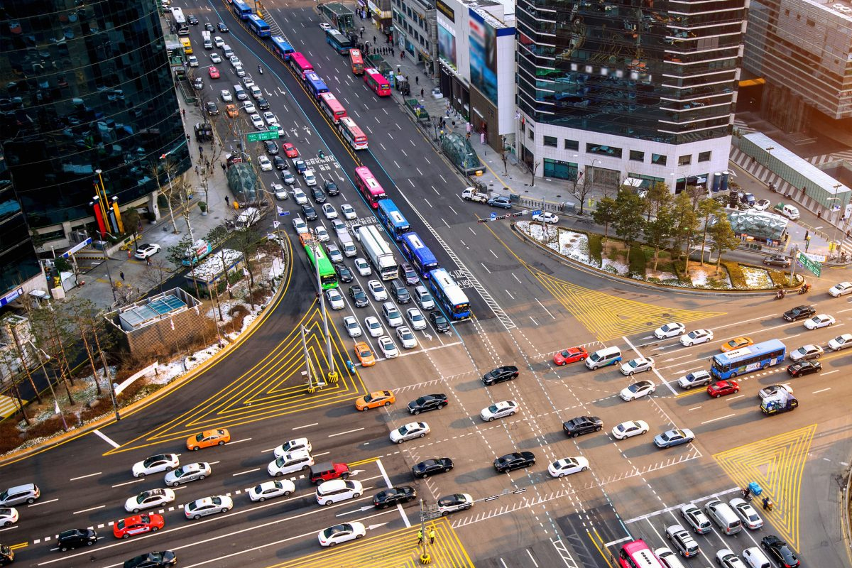 Vehicles at an intersection