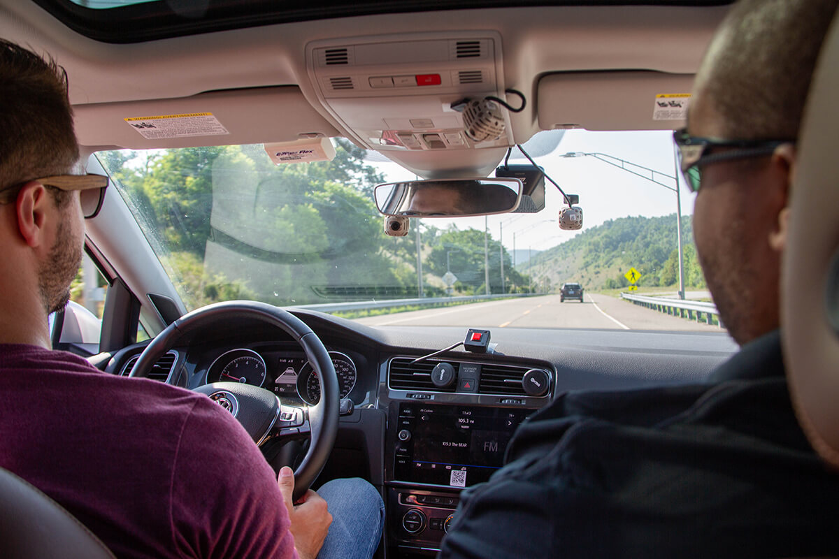 Two men in a car