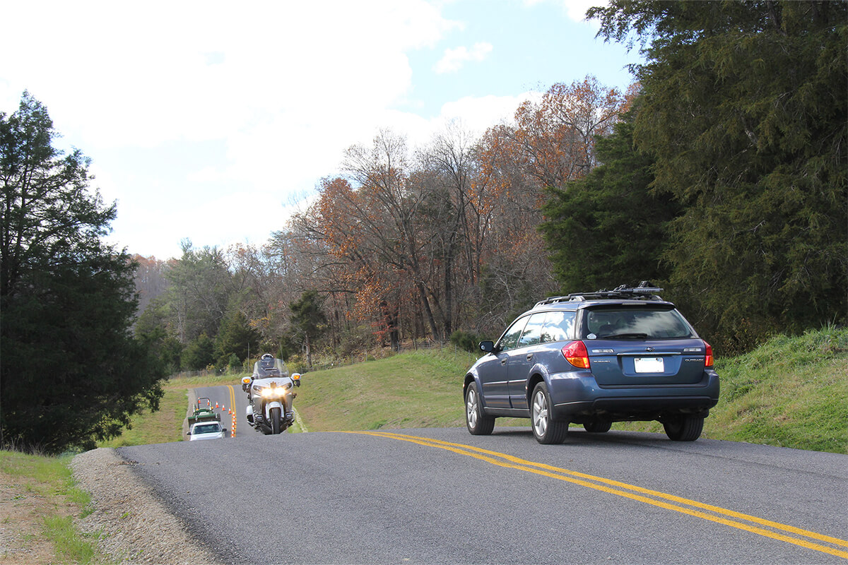 VTTI vehicles on the Virginia Smart Roads